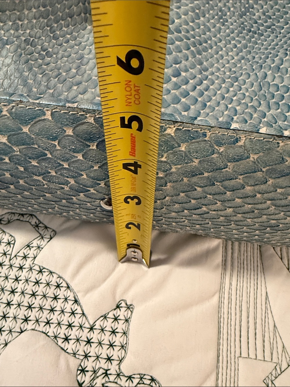 Cavalcanti Leather Blue Python-Embossed Shoulder Bag - Picture 7 of 7